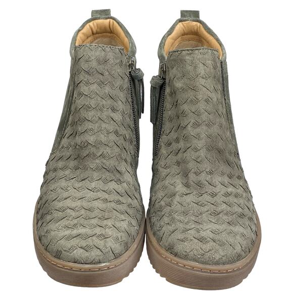 Sofft Women's Slayton Green Suede wedge Ankle Boot Size US 9.5 - Picture 7 of 10